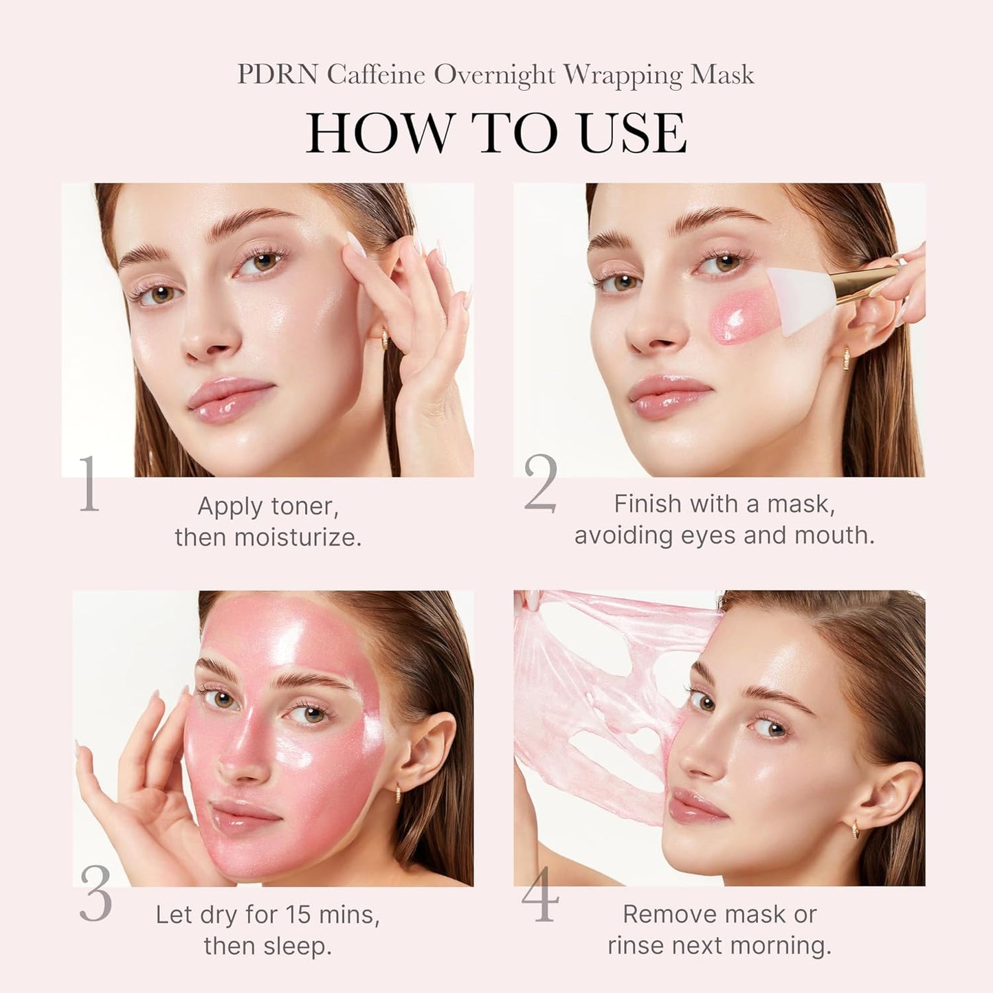 Korean PDRN Pink Caffeine Sleep Mask — Depuff & Glow